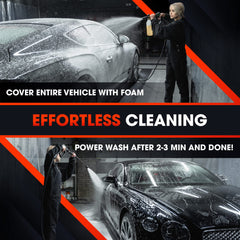 Swift Auto Care Touchless Shampoo safe on paint, plastic, and chrome surfaces.