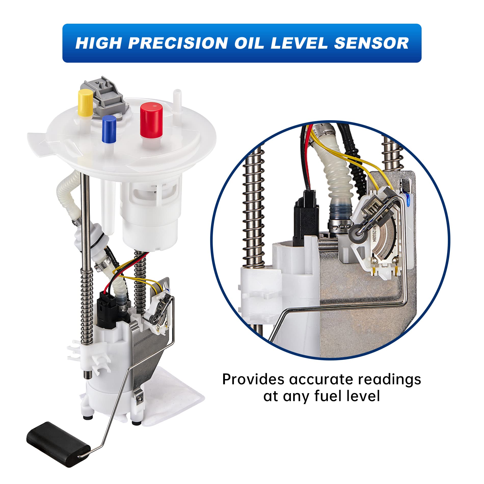 Fully assembled Swift-Run fuel pump kit with sending unit and strainer components.
