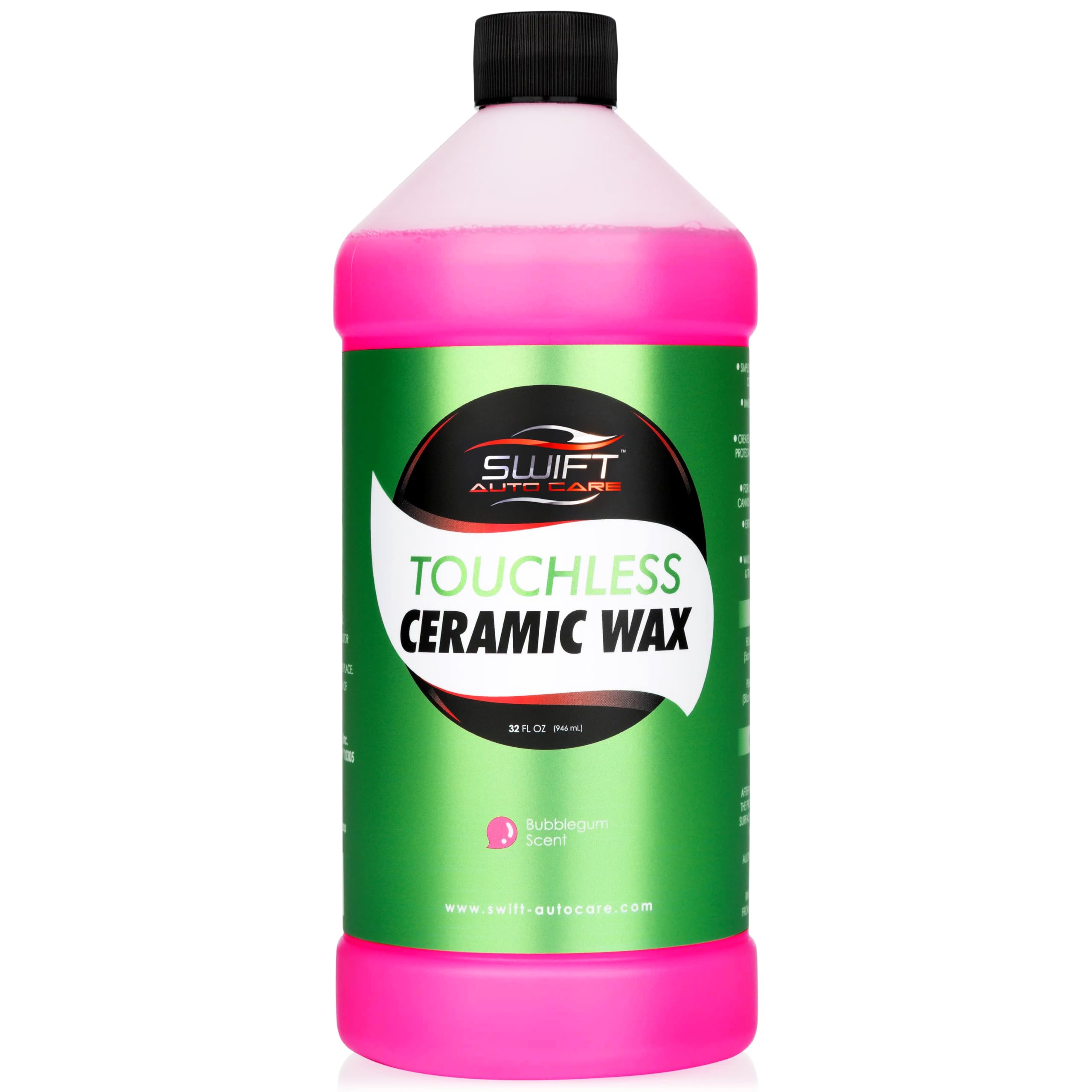 Swift Touchless Ceramic Foam Wax bottle pour showing easy, mess-free application after washing
