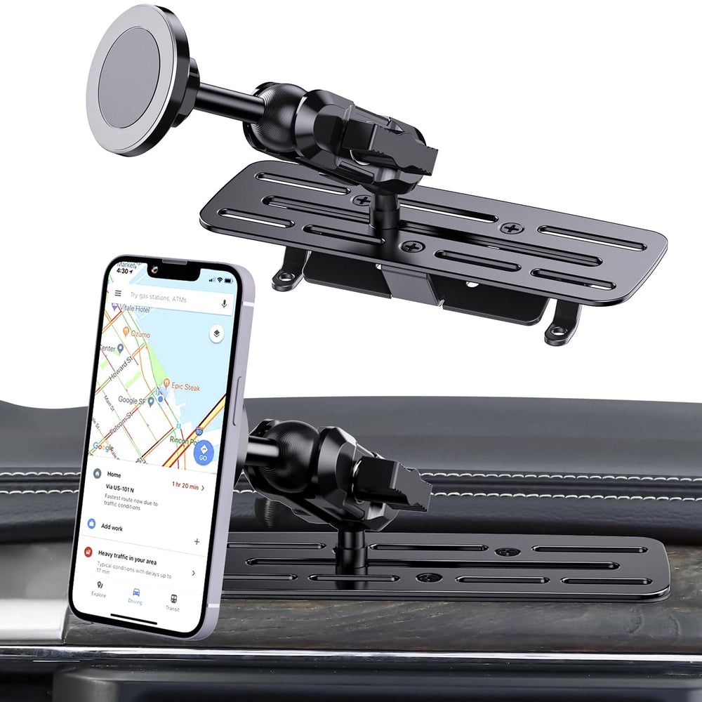 SwiftGaze stainless steel mount front view shows rugged mount for RAM trucks for stable navigation.