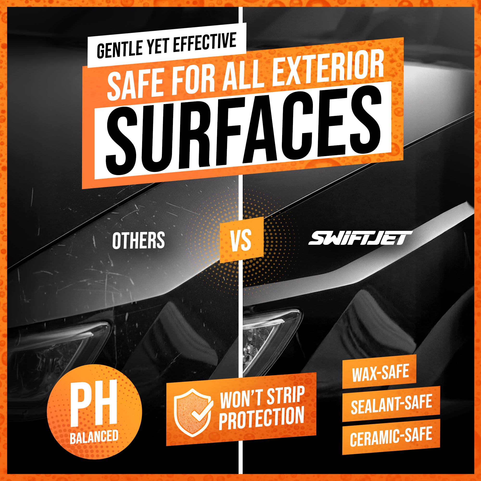 SwiftJet easy rinse leaves streak-free shine after washing