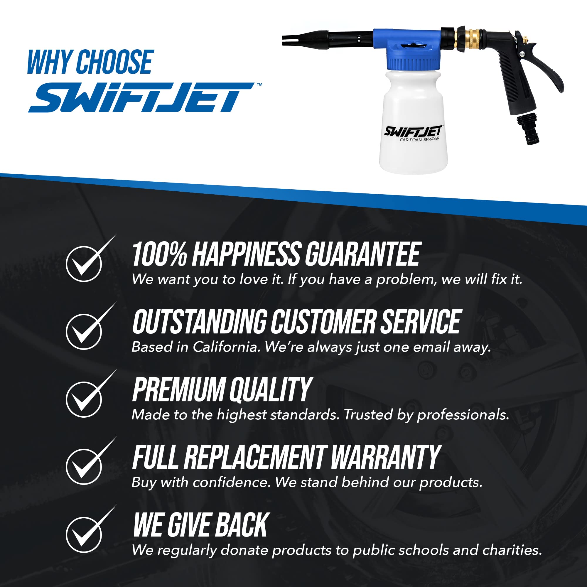 SwiftJet professional-grade car wash kit for DIY enthusiasts seeking shop-quality results.