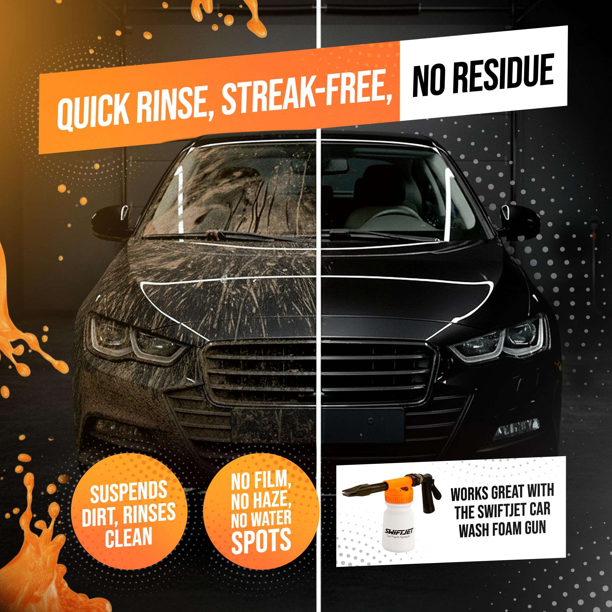 SwiftJet multi-surface wash on car and boat surfaces