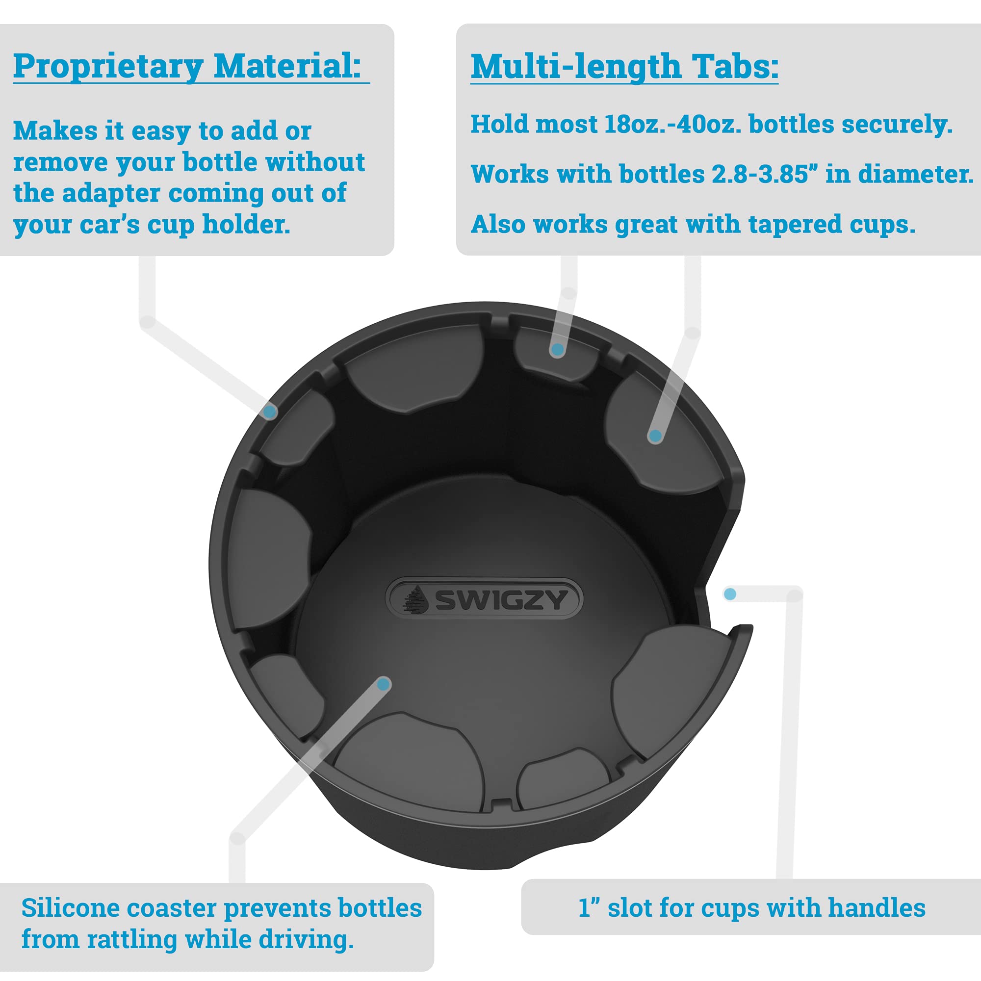 Compatibility with Hydro Flask, Yeti, and Nalgene large bottles