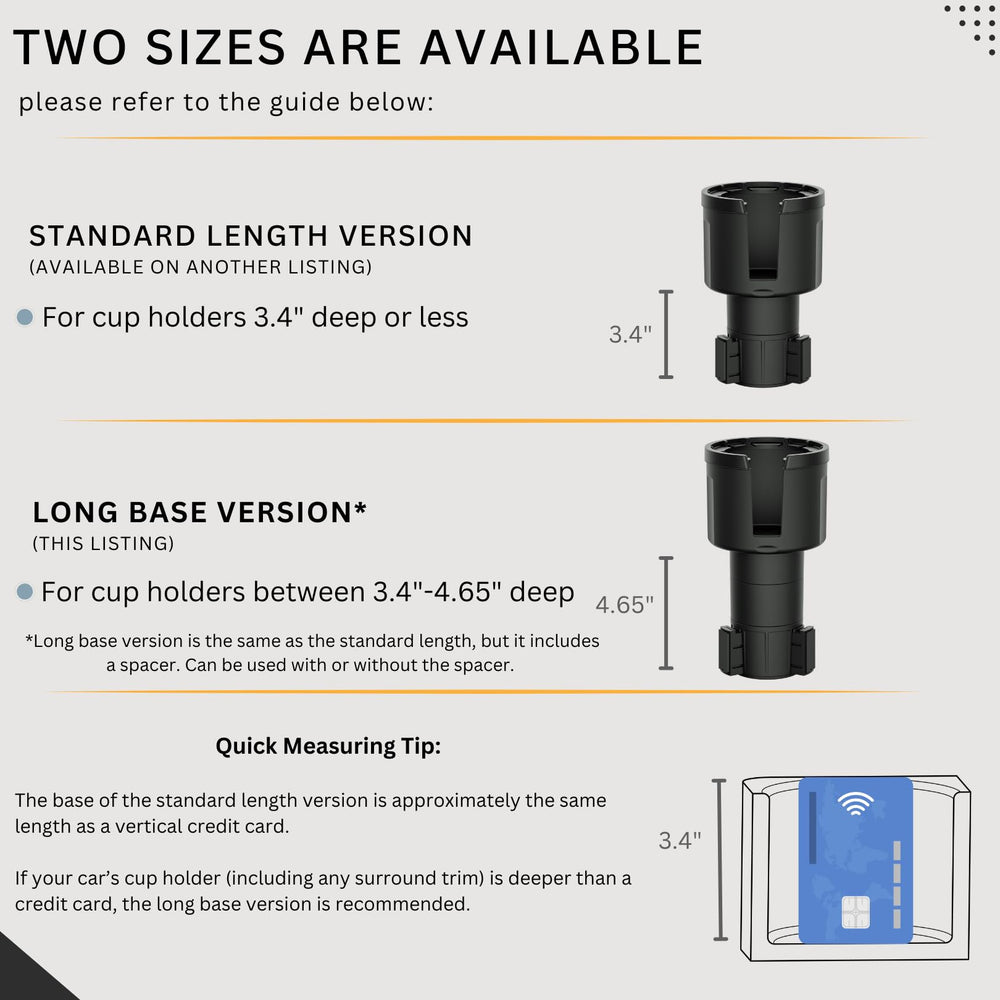 Measurement guide image for Swigzy long-base car cup holder expander