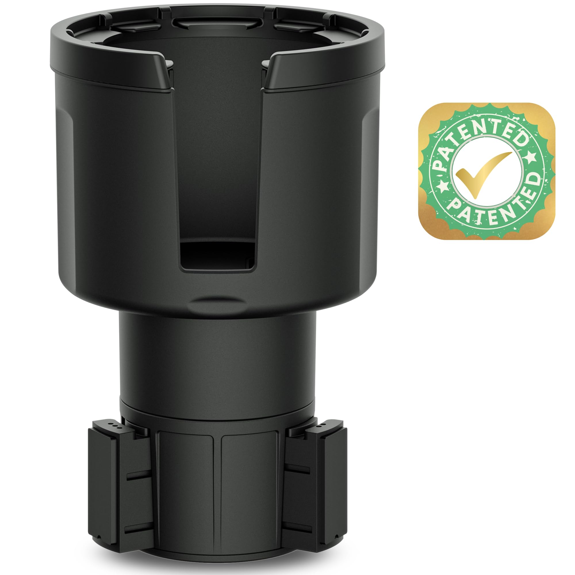 Swigzy car cup holder expander in standard size, fits large bottles for quick access.
