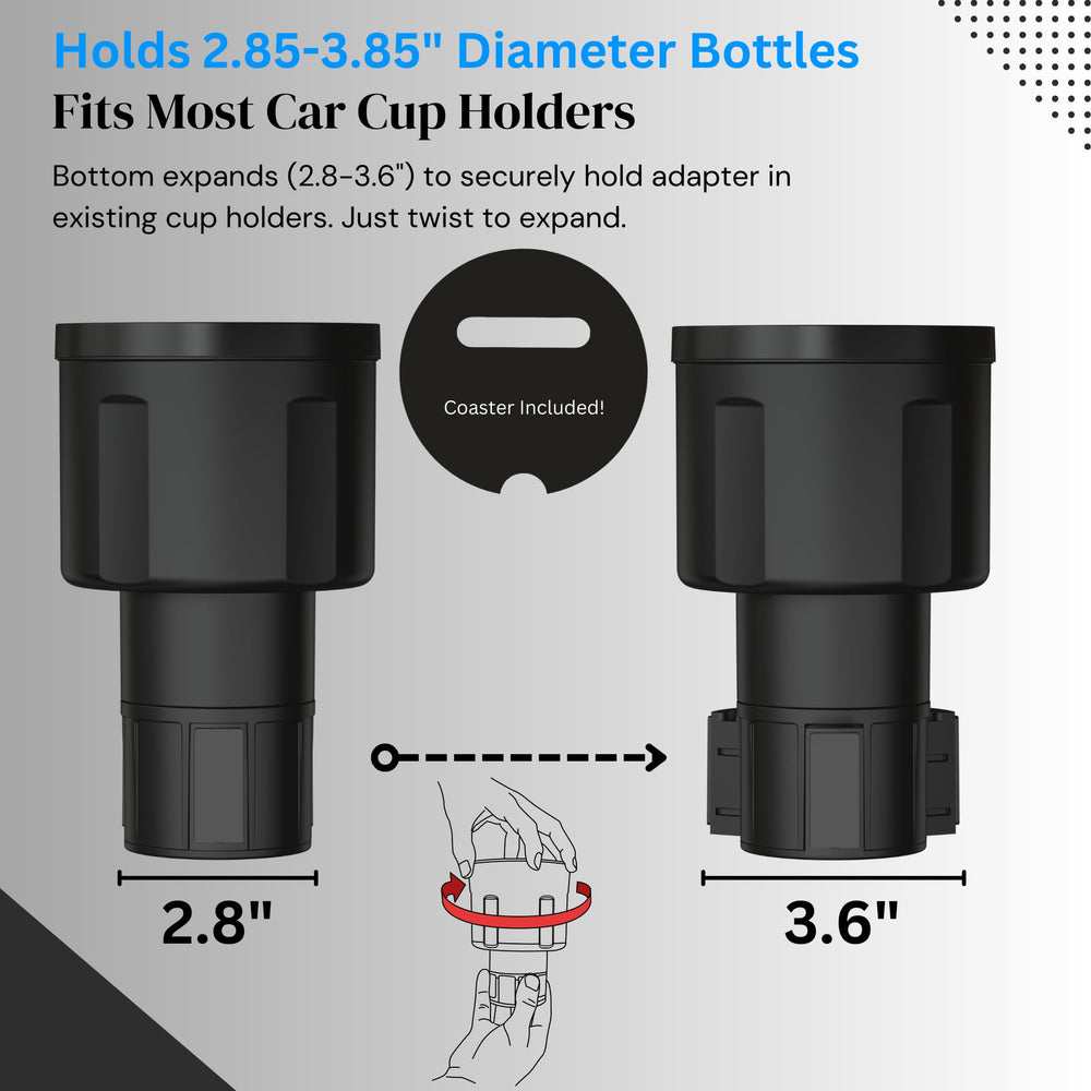 Swigzy retaining tabs enable easy bottle insertion and removal.