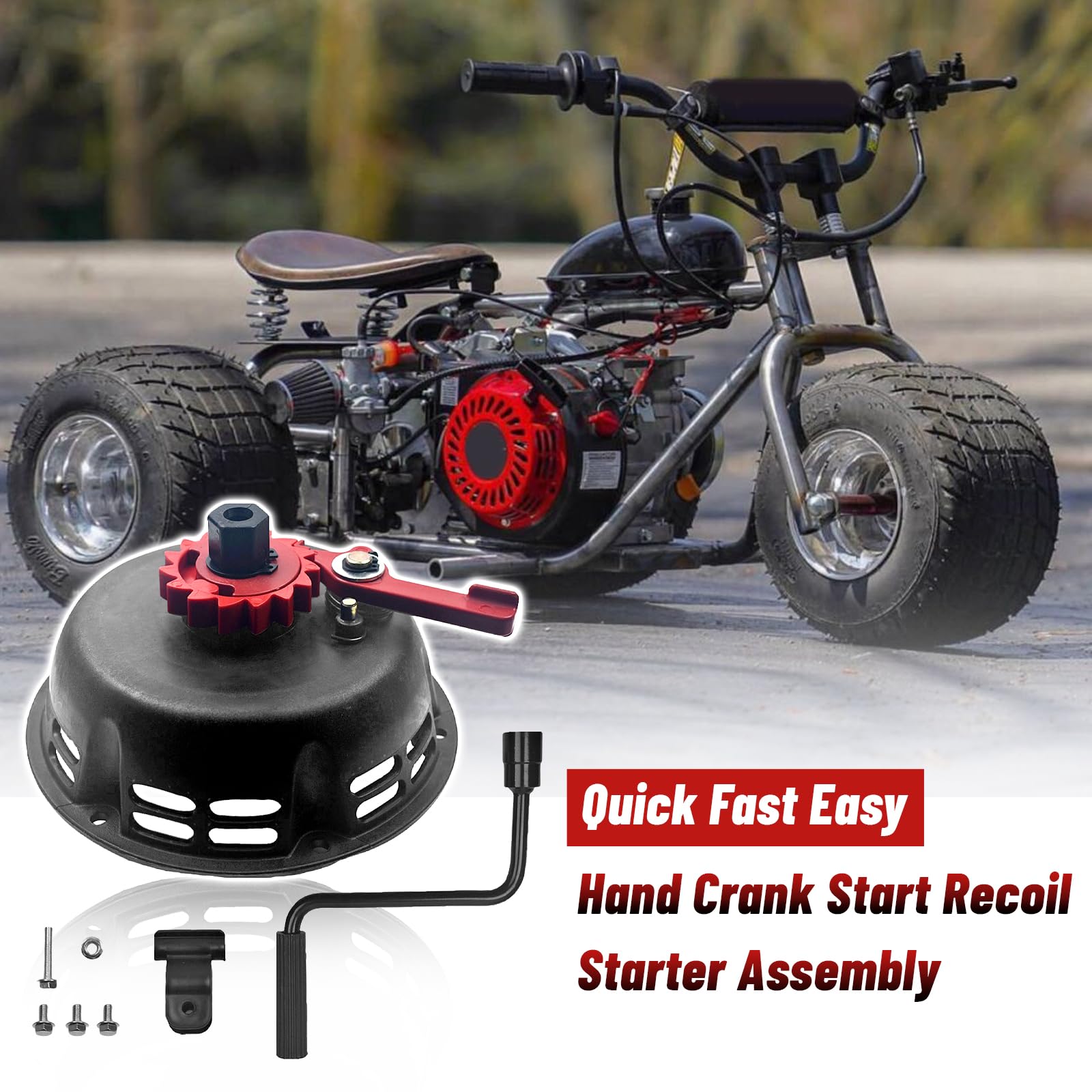 Swilpool easy-start action with crank wind and release lever.