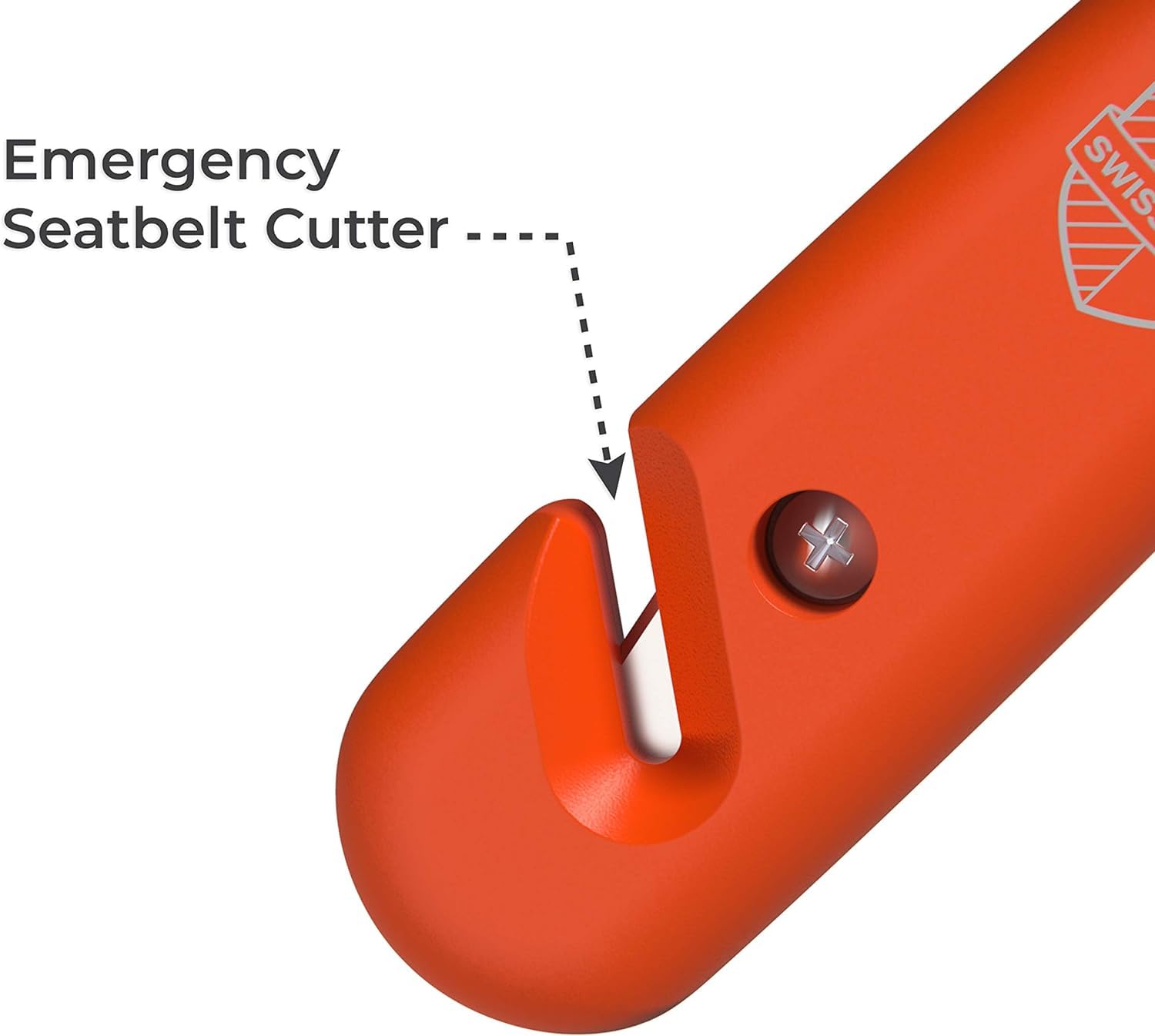 Swiss Safe 5-in-1 car safety hammer tungsten spike for glass breakage.