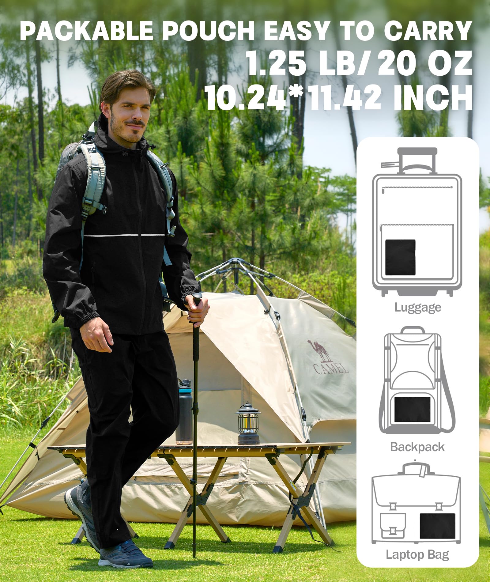 SWISSWELL rain suit jacket pockets offer secure space for essentials.