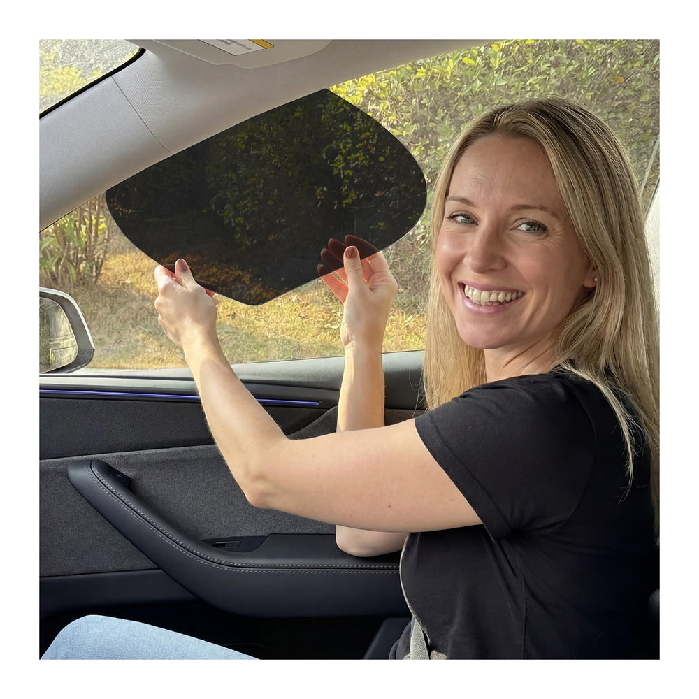 SWLOR car side window sunshade main view reduces glare and preserves visibility.