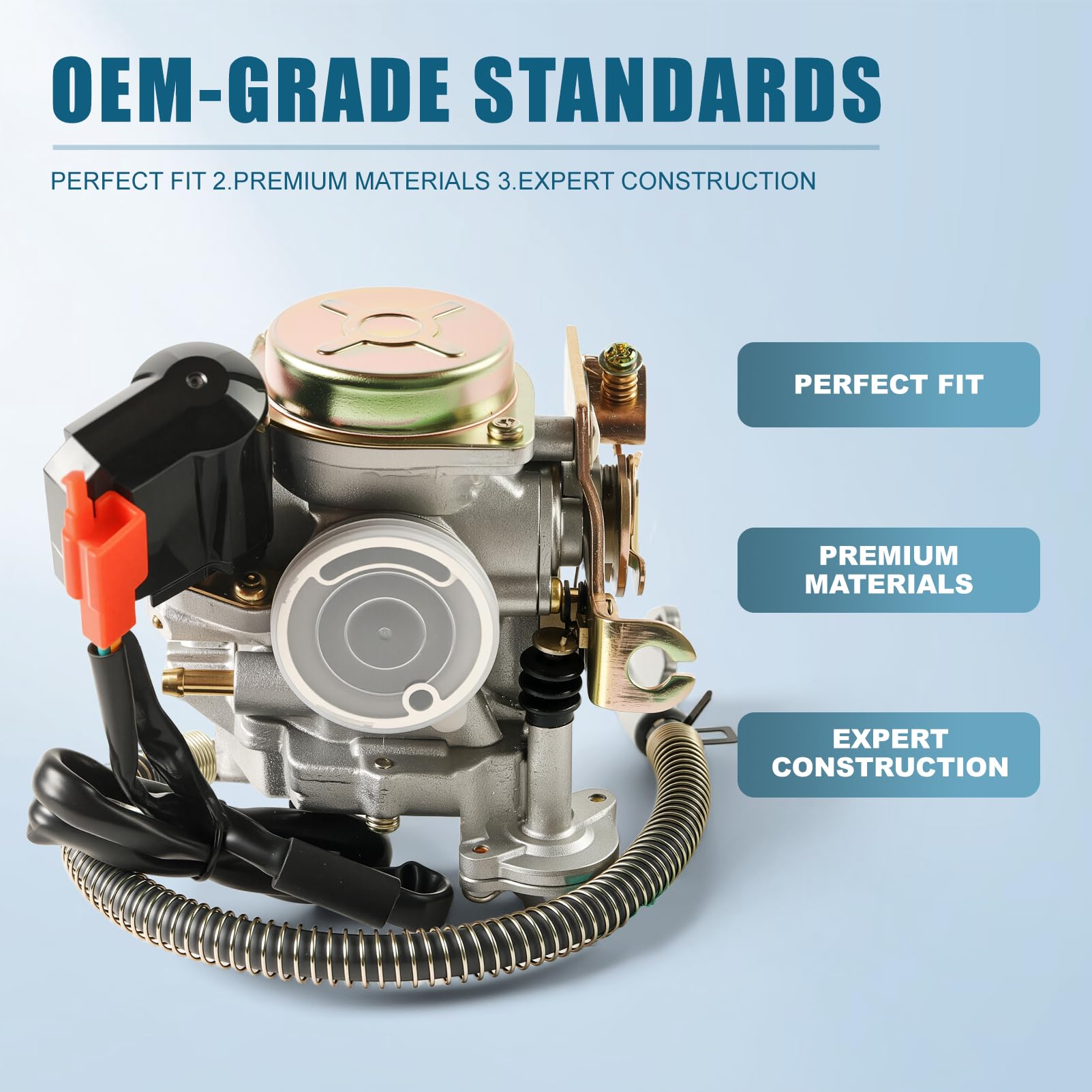 Sworwin PD18J carburetor side profile on engine bay