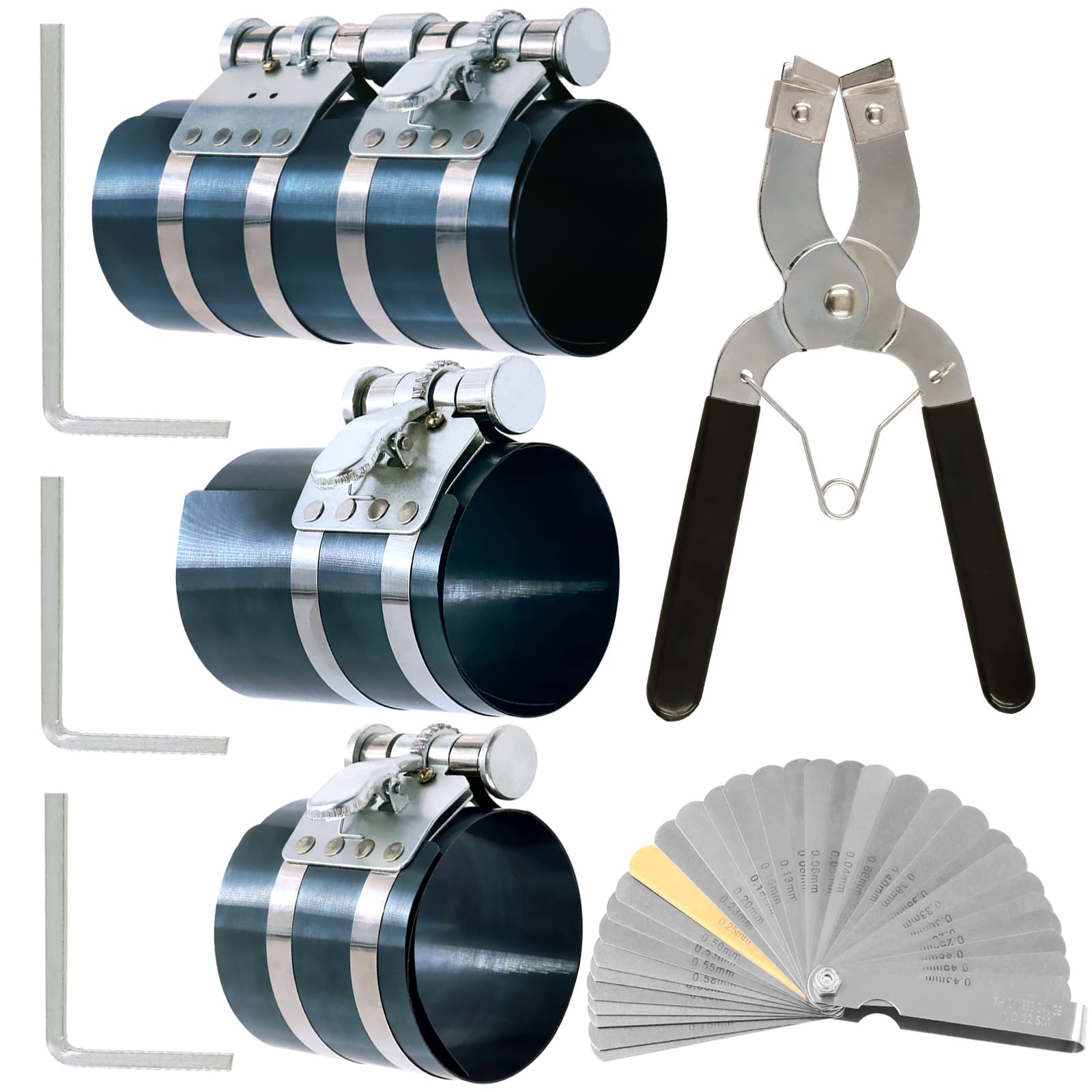 Swpeet 8Pcs piston ring compressor kit 3-inch for precise engine installation