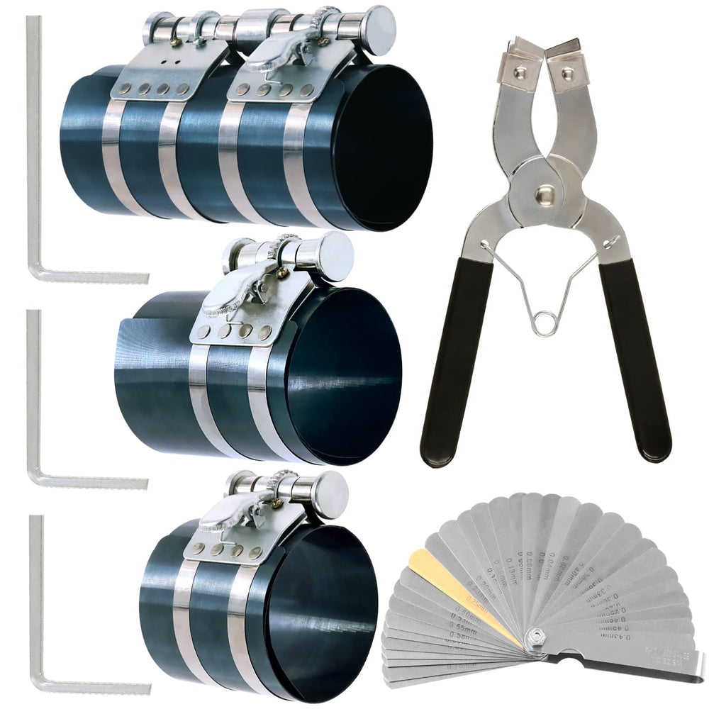 Swpeet 8Pcs piston ring compressor kit 3-inch for precise engine installation