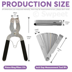 Swpeet 8Pcs piston ring compressor kit 6-inch for larger piston work