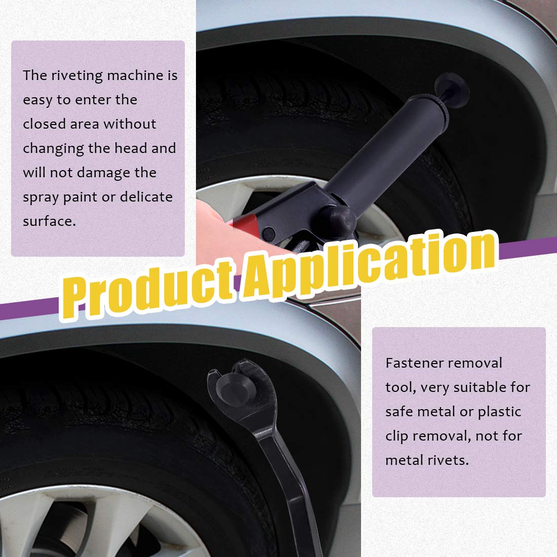 Swpeet fastener remover included for quick clip removal