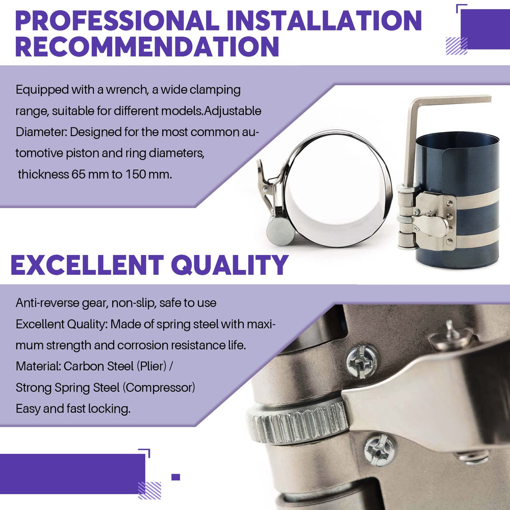 Swpeet piston ring pliers for safe ring expansion during installation