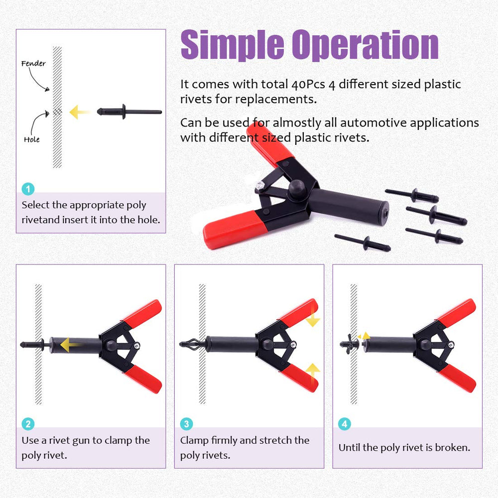 Swpeet poly rivet 6.3mm-25.2mm ideal for thicker clips