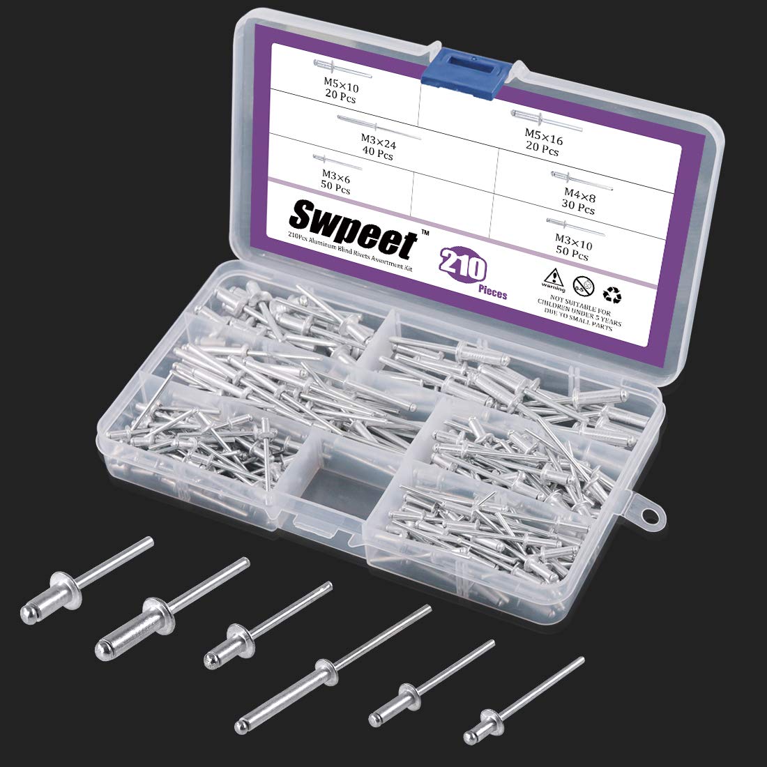 Swpeet portable kit case keeps fasteners organized during on-site work.
