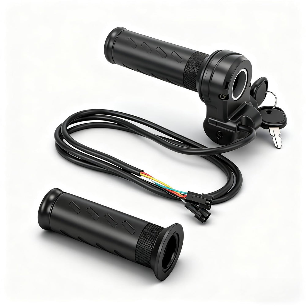 SWRXEarn full twist throttle close-up on Ridstar Q20 Pro Lite showing smooth urban acceleration