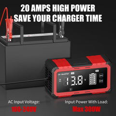 Booster mode display showing countdown for quick surface charge