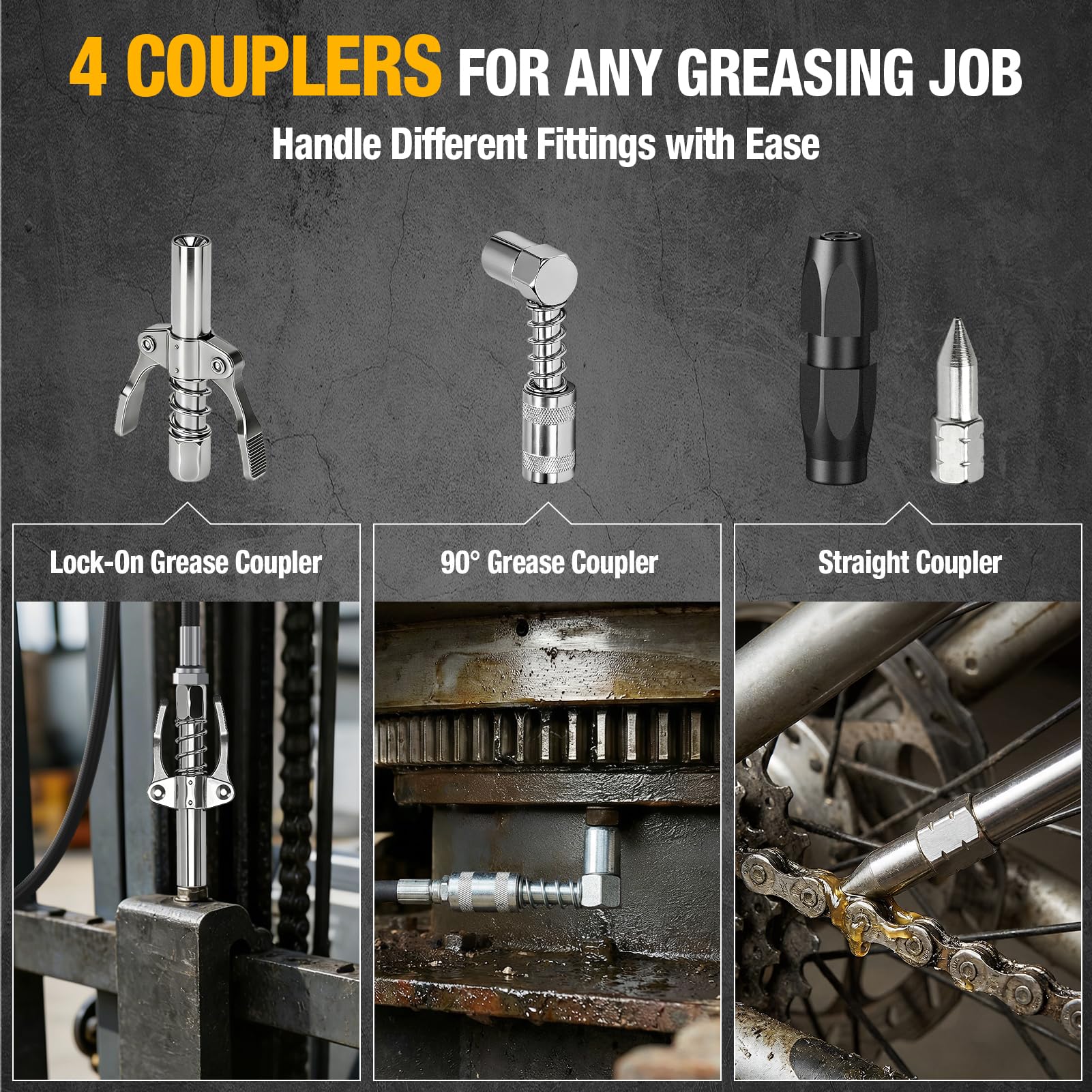 SXBSXB accepts both 14 oz cartridges and 600 cc bulk grease for flexibility.