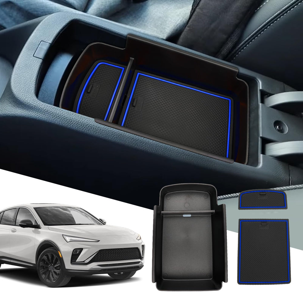 SXCY Envista center console organizer in blue, tailored for 2024–2026 models