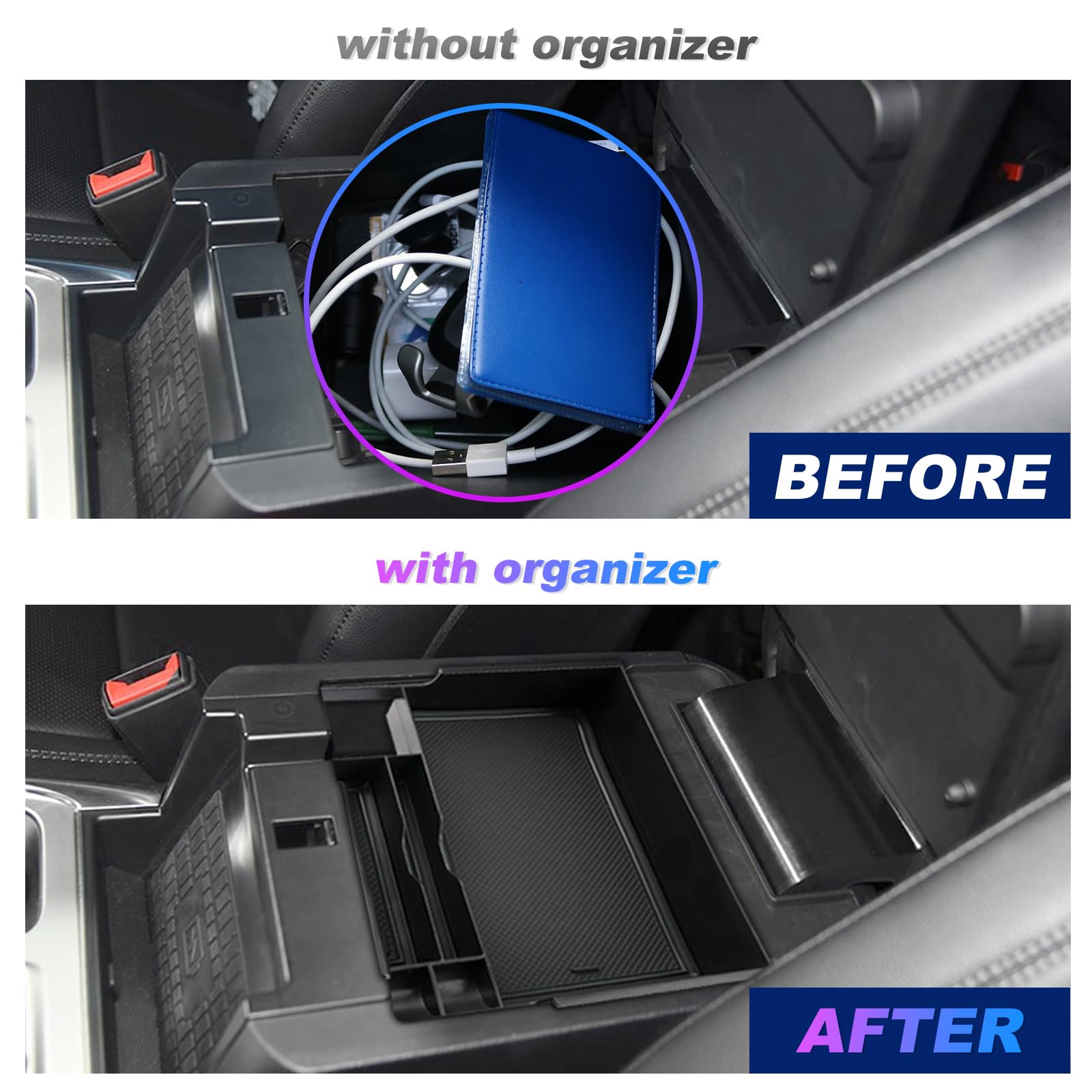 SXCY Explorer center console organizer upper compartment for small items and easy retrieval.