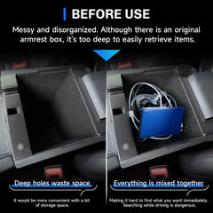 SXCY tray with removable rubber inserts keeps coins and cards secure during drives