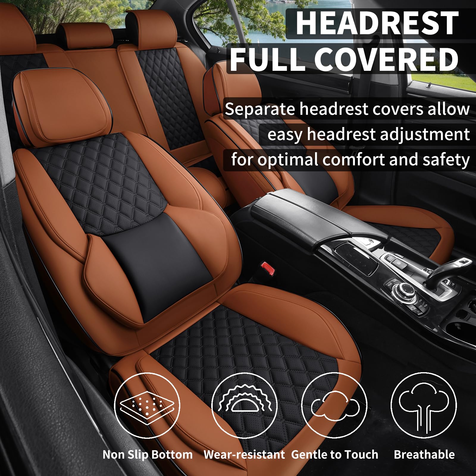 Sxikin faux leather texture adds premium look and feel to vehicle interior.