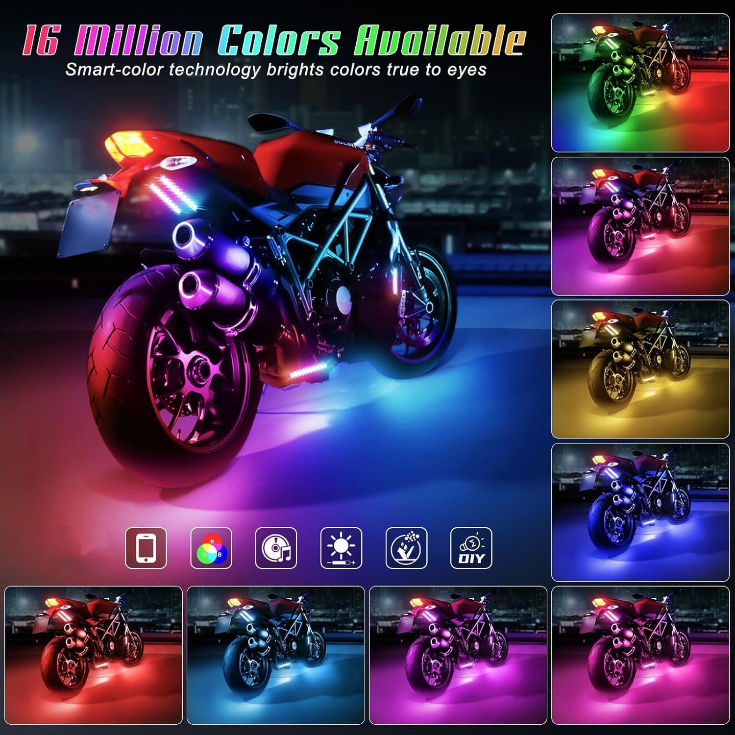 Sxlofty app control interface enabling easy color and mode changes on the go.