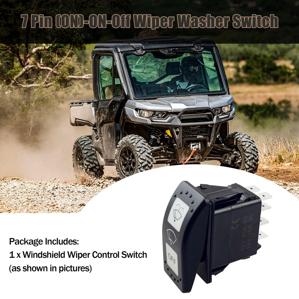 Sxqddz wiper switch side angle showing 7-pin ON-ON-OFF configuration.