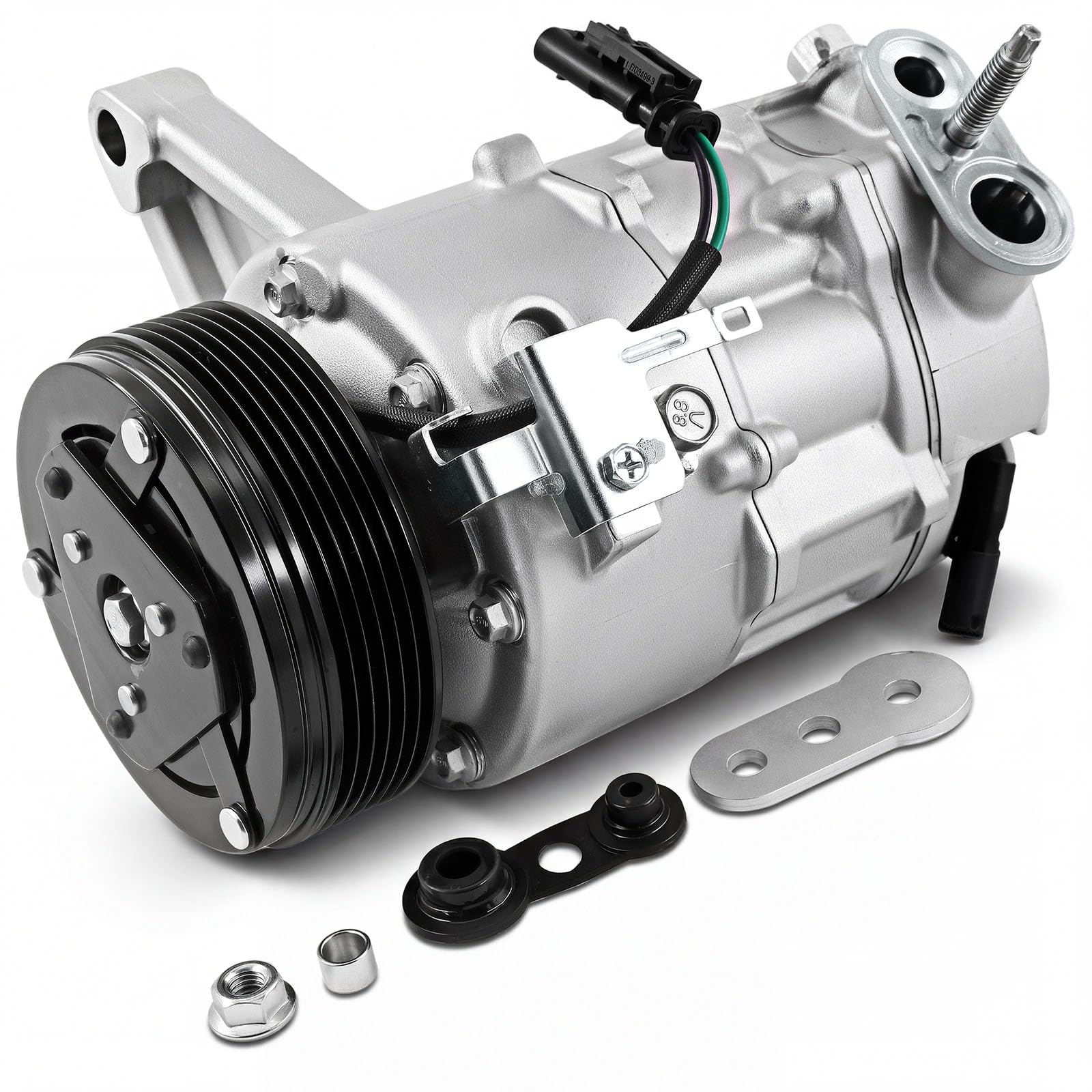 Sydasant AC compressor for Chevrolet Traverse fitment with six-groove pulley for reliable cabin cooling.