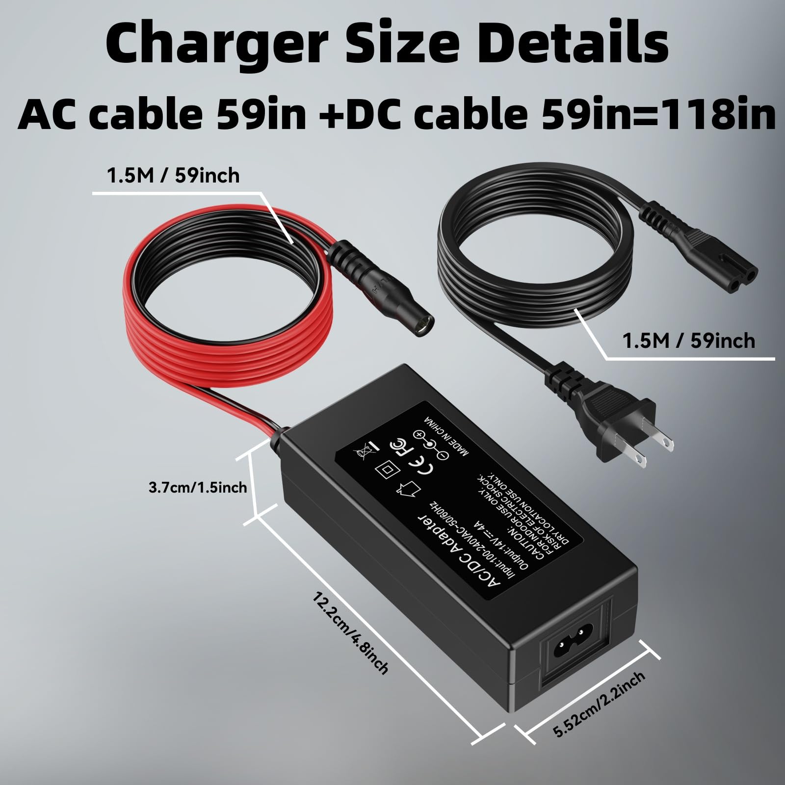 SYFLYH 14V 56W charger packaging and included cords