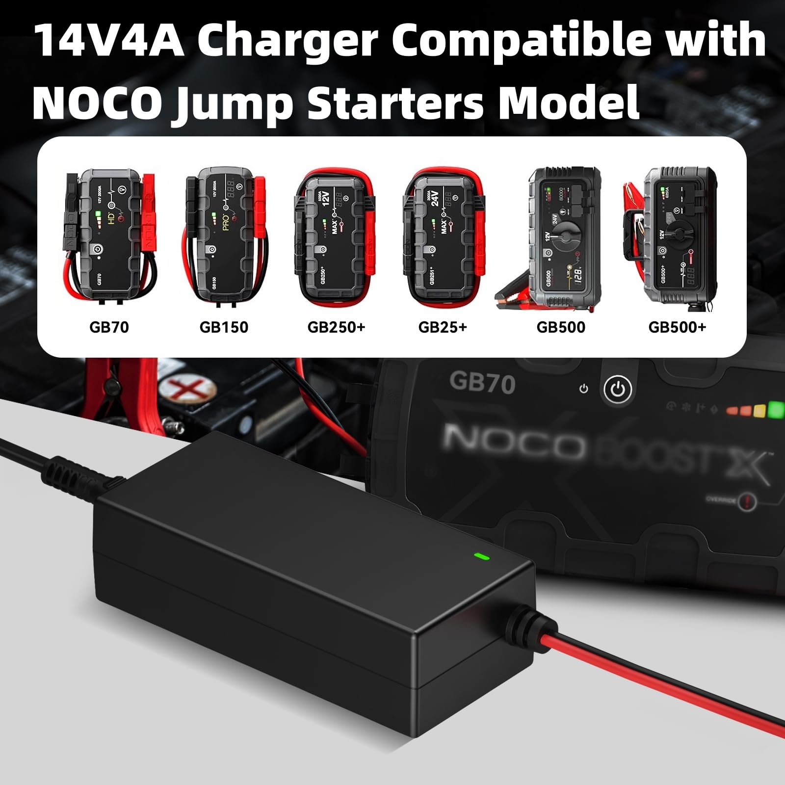 SYFLYH car charger cord keeps jump starters topped up on the go.
