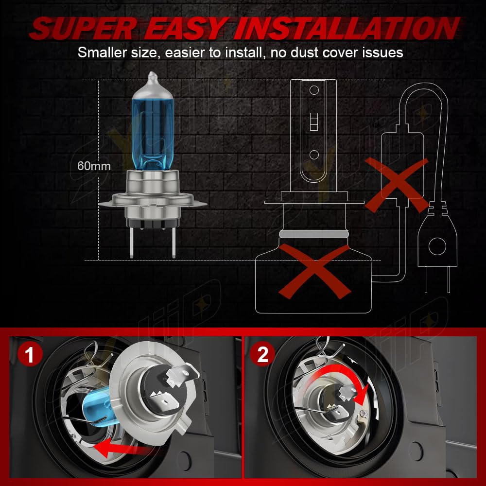SYJIIP 6000K white light enhances night driving and road recognition.