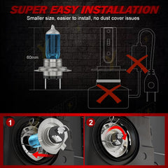 SYJIIP 6000K white light enhances night driving and road recognition.