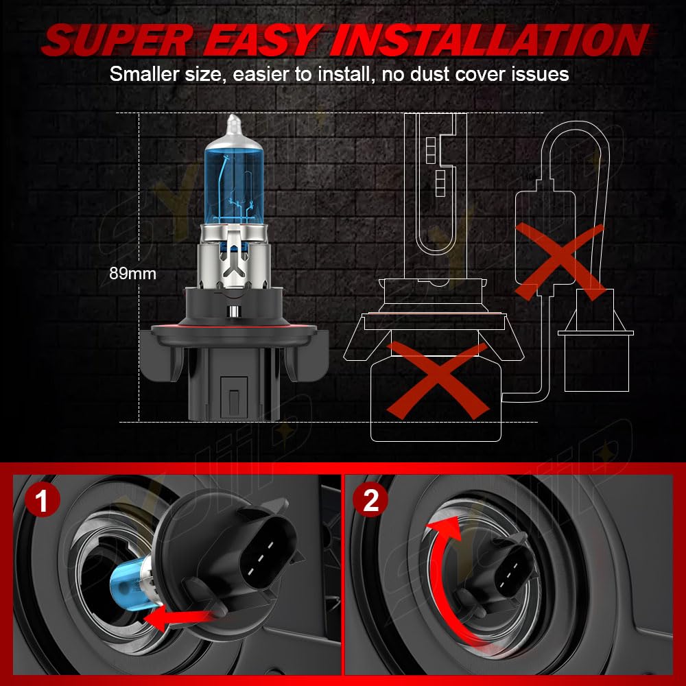 SYJIIP fog light 9145 9005 with bright 6000K beam for foggy or night driving.
