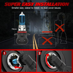 SYJIIP halogen bulbs, 1-to-1 fit close-up for easy swap.