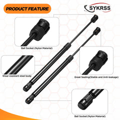 SYKRSS 16-inch hood gas struts shown in compressed state for clarity