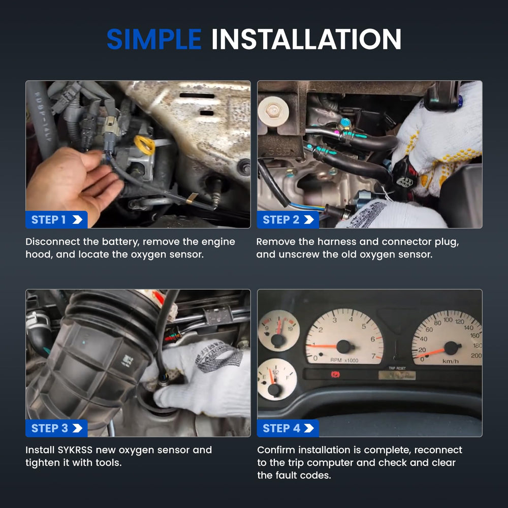 SYKRSS Oxygen Sensor stainless-steel high-temp design withstands heat in exhaust.