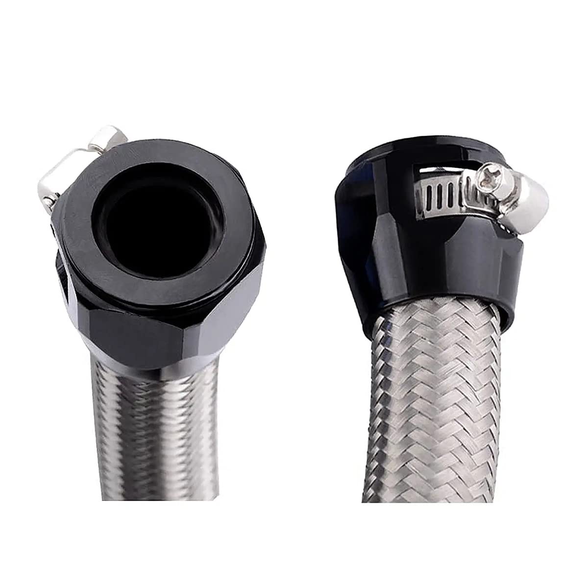 SYKRSS 4-pack hose clamps prepared for automotive fuel and oil hoses.