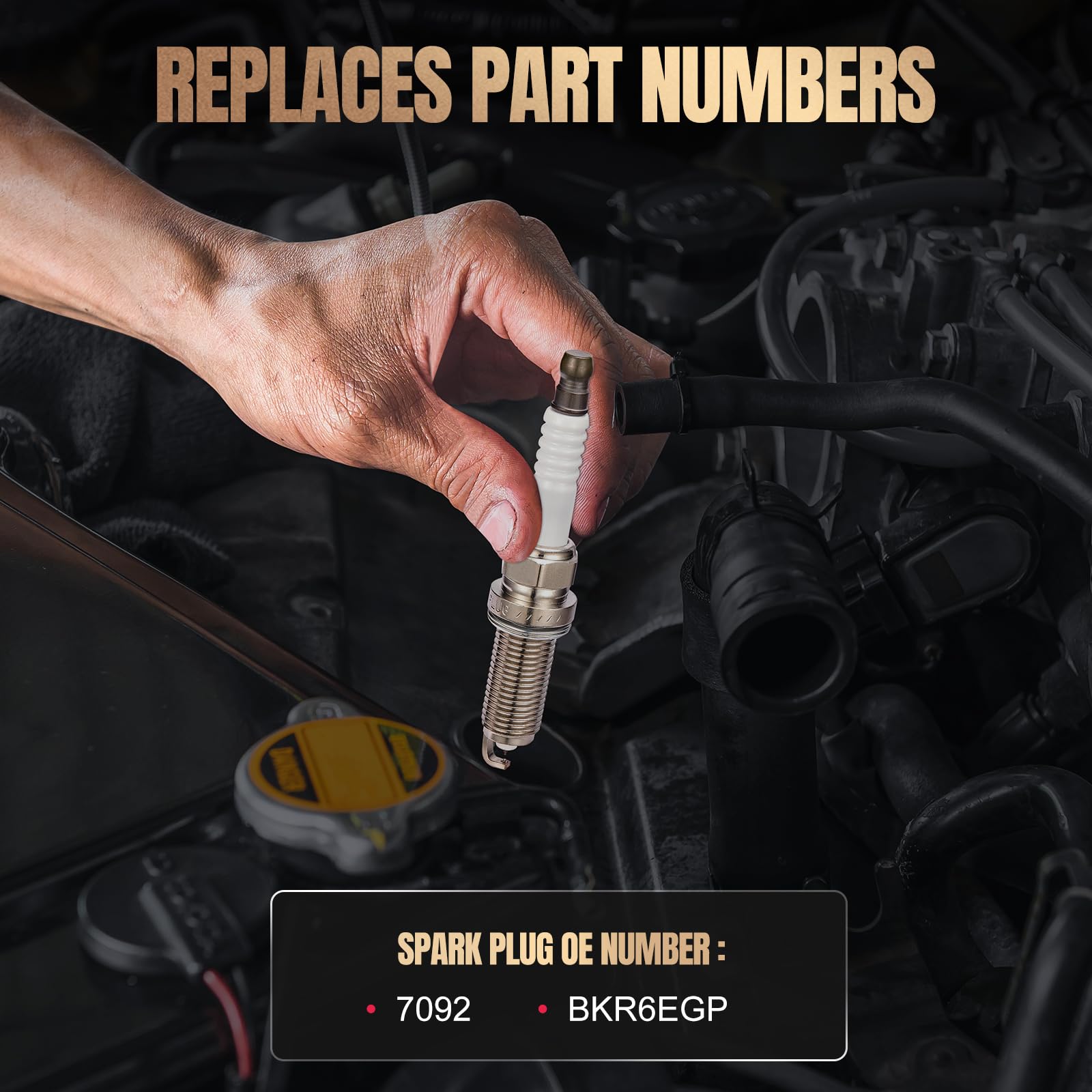 SYKRSS iridium spark plug tip closeup emphasizing fast start capability