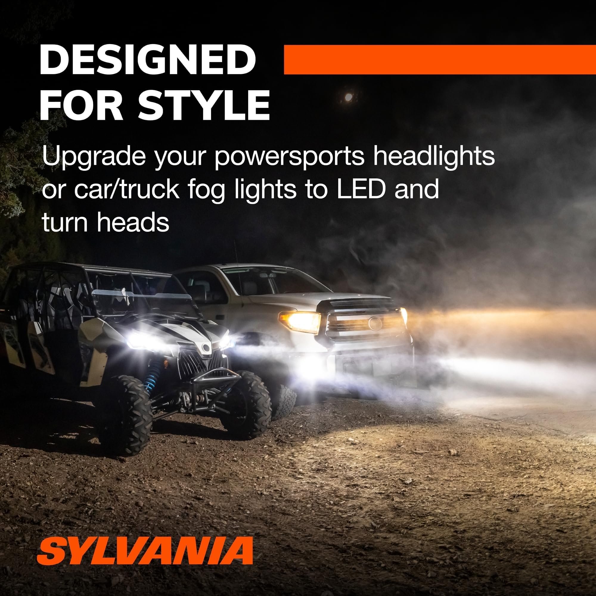 SYLVANIA 9005 LED Ultra fog light beam pattern for precise lighting.