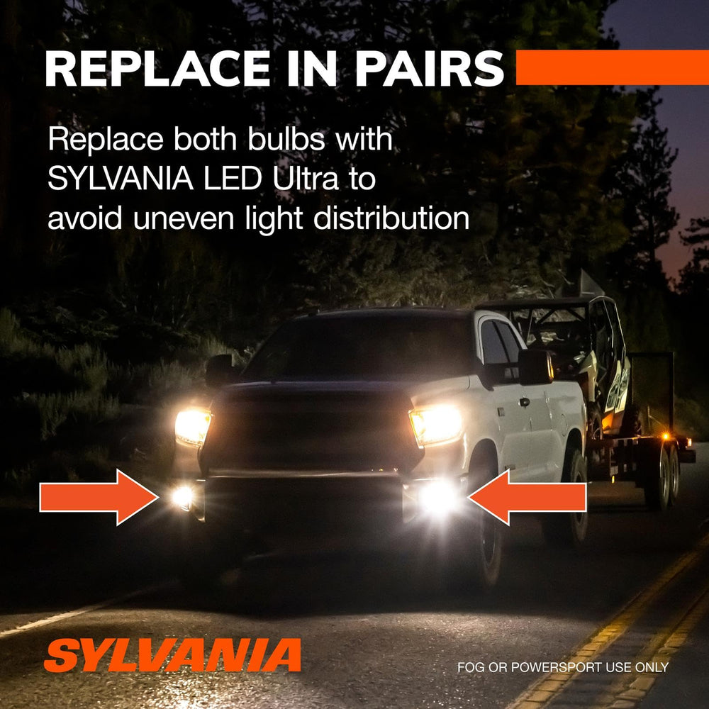 SYLVANIA 9005 LED Ultra fog light night-vision boost for off-road use.