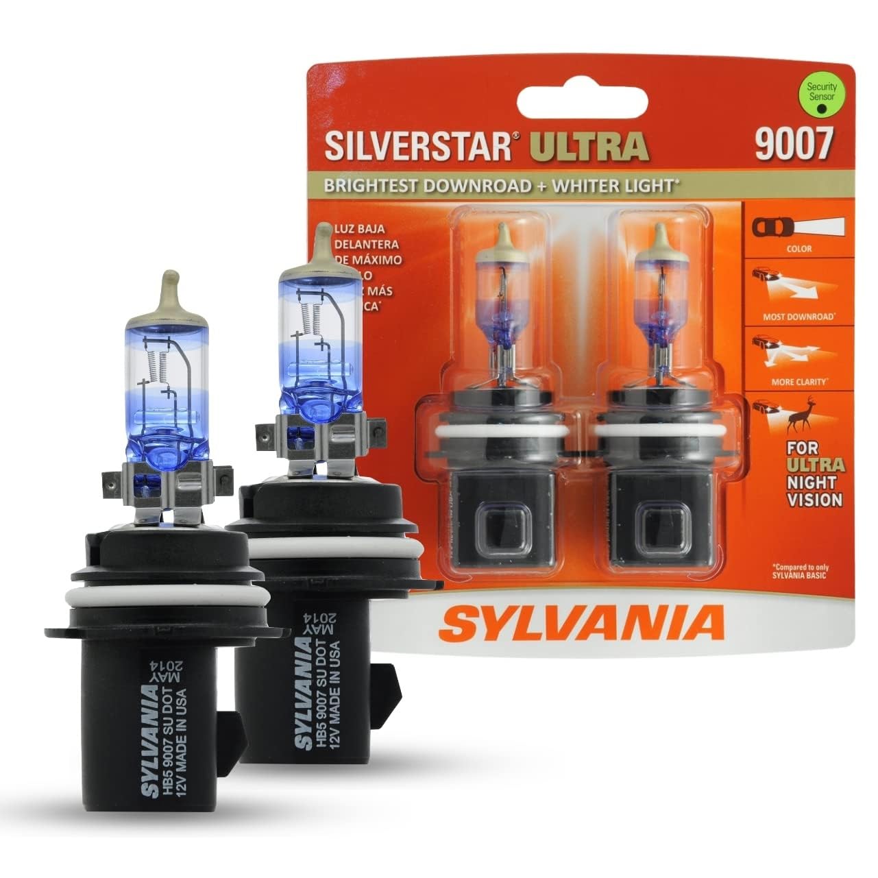 SYLVANIA 9007 SilverStar Ultra headlight bulbs 2-pack for brighter driving.
