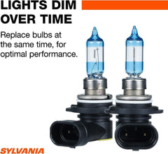 SYLVANIA 9012 SilverStar Ultra low-beam on a road edge with signs clearly visible