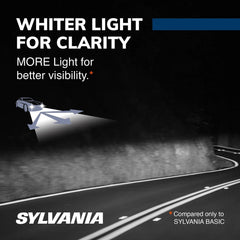 SYLVANIA 9012 SilverStar whiter light improves contrast on dark roads