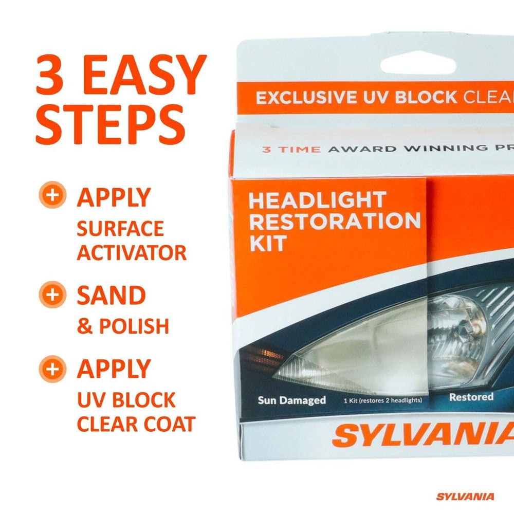 SYLVANIA exclusive UV coating demonstrates lasting headlight protection