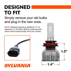 On‑road SYLVANIA H11 LED fog light delivering crisp visibility in traffic